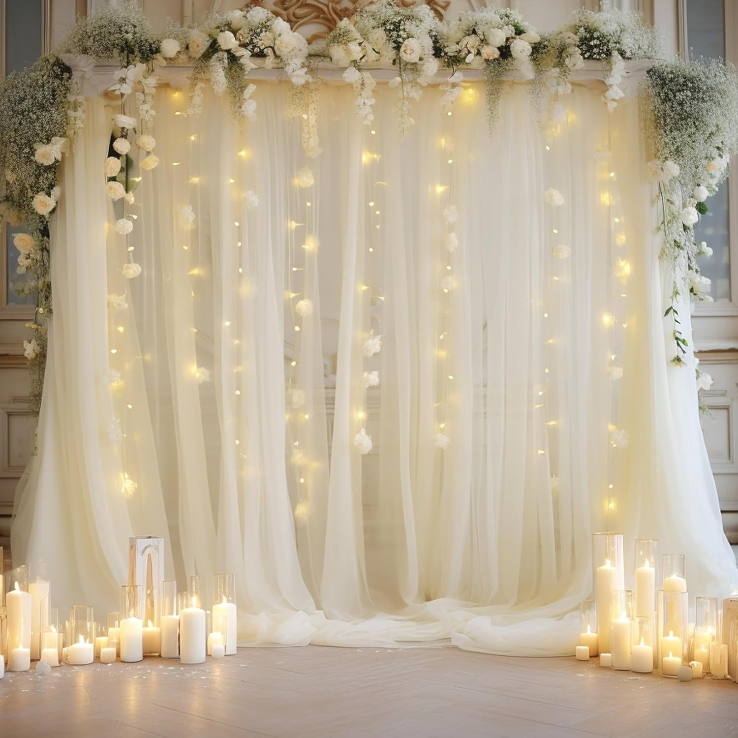1팩 웨딩 튤 배경 세트, 2개 1.6×3M 시어 드레 - Lighting Decor Photos 리뷰 및 가격