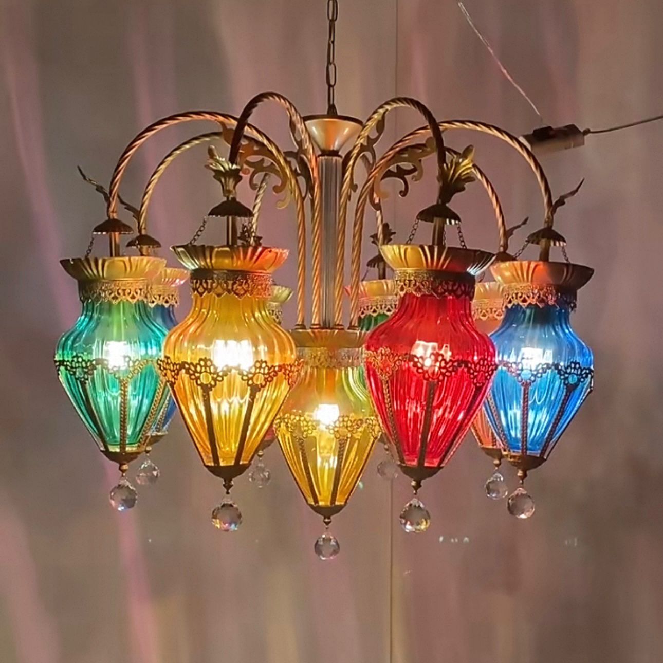 새로운 샹들리에 미국 레스토랑 클럽 색상 터키 램프 유 - Ok Lighting Decor 리뷰 및 가격