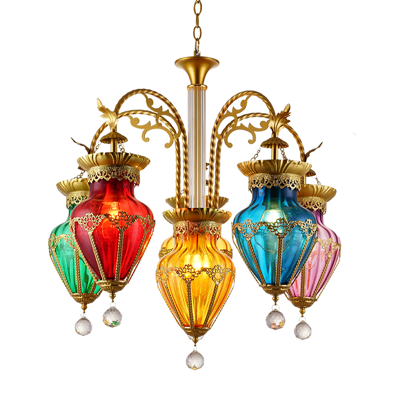 새로운 샹들리에 미국 레스토랑 클럽 색상 터키 램프 유 - Ok Lighting Decor 리뷰 및 가격