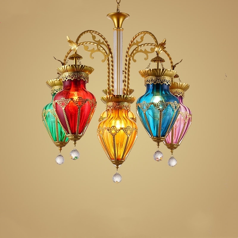 새로운 샹들리에 미국 레스토랑 클럽 색상 터키 램프 유 - Ok Lighting Decor 리뷰 및 가격