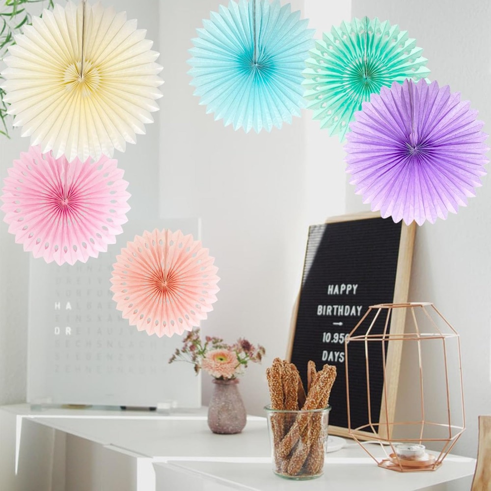 파스텔 무지개 종이 팬 파티 장식 다채로운 아이스크림  - Decor Lighting Fans 리뷰 및 가격