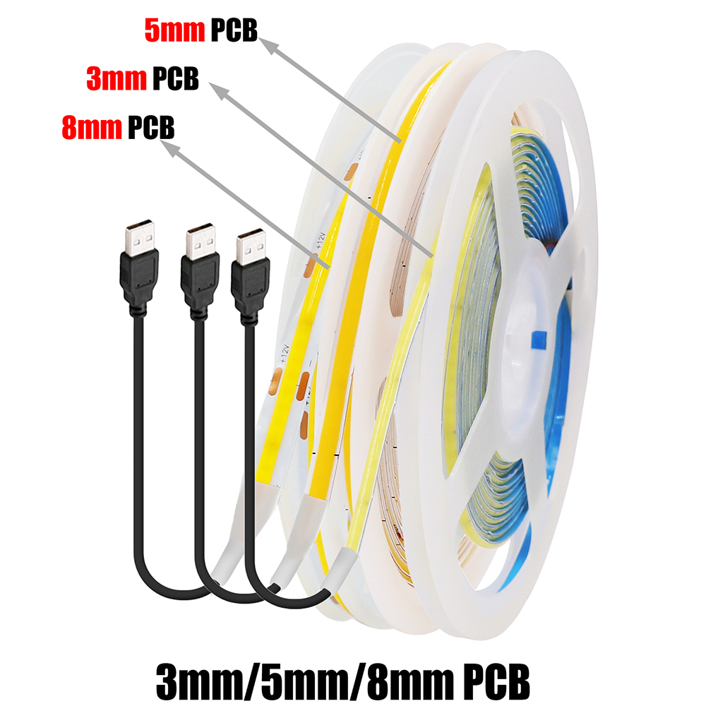 5V USB 3MM 5MM PCB COB LED 스트립 - Decor Lighting Hours 리뷰 및 가격