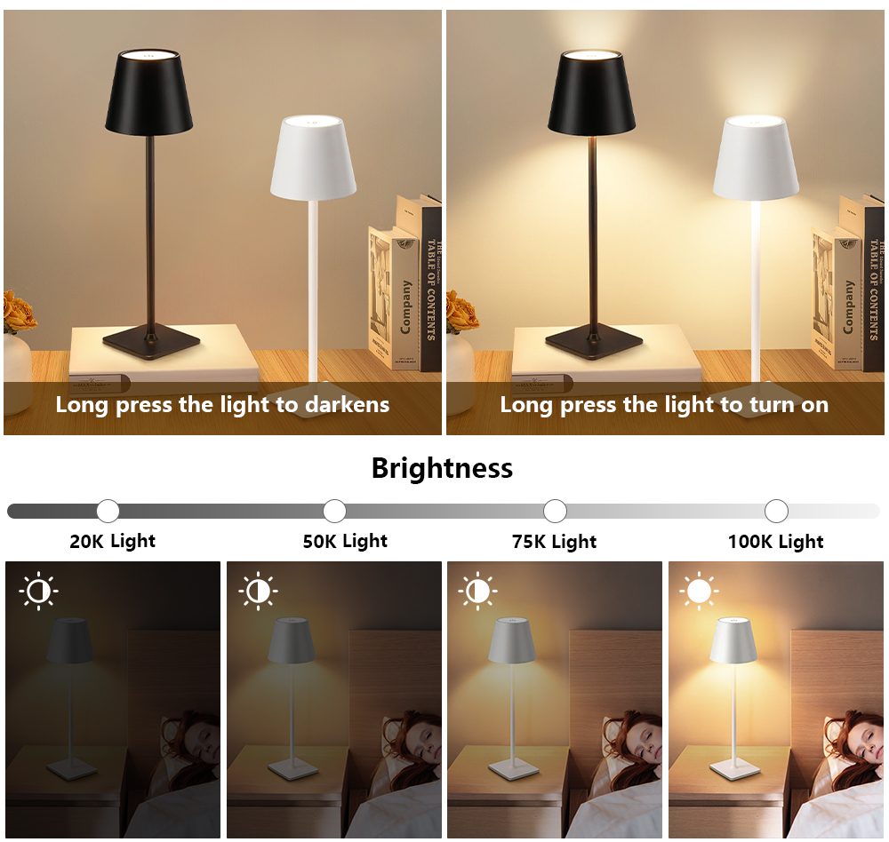 LED 충전식 책상 조명 무선 테이블 램프 무단계 디밍 - Lighting Decor 리뷰 및 가격